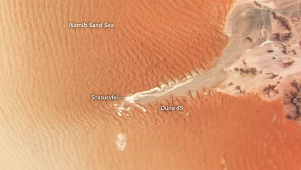 Il Namib visto dal satellite